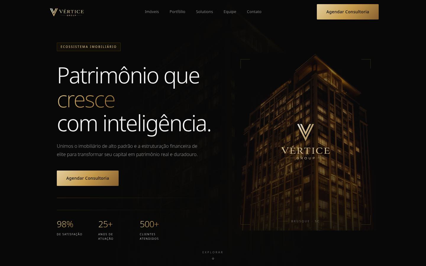 Print do projeto Vértice Group
